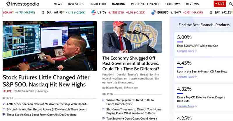 TOP 10 de sitios web útiles para traders e inversores